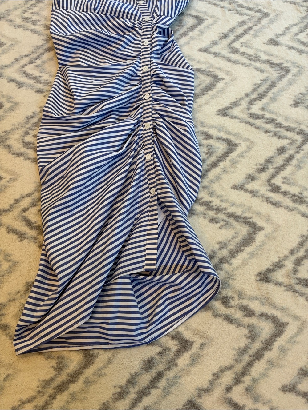 Veronica Beard Blue and White Striped Midi Dress - Picture 6 of 9